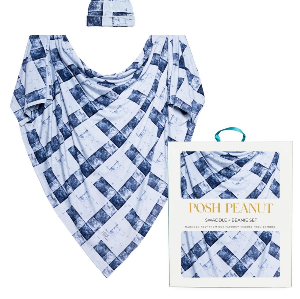 NWT Posh Peanut Denim Plaid